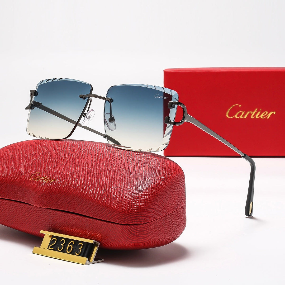 Diamond-cut Frameless Sqaure 8 Colors Fashion Sunglasses—2363