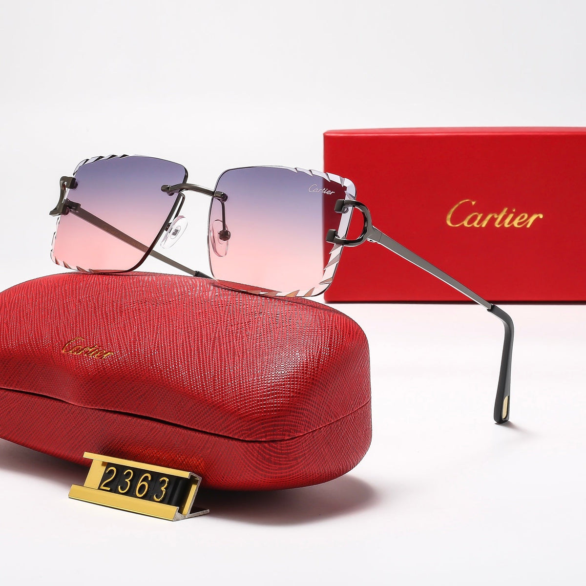 Diamond-cut Frameless Sqaure 8 Colors Fashion Sunglasses—2363