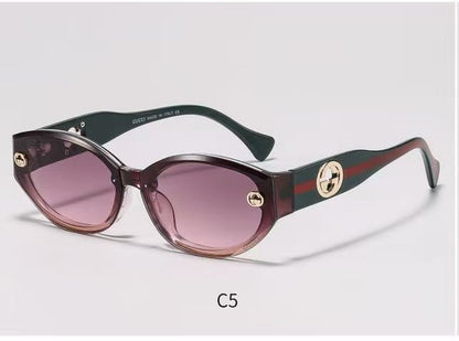 5-Color Stylish Hollow-Out Decorated Temple Sunglasses - 3504