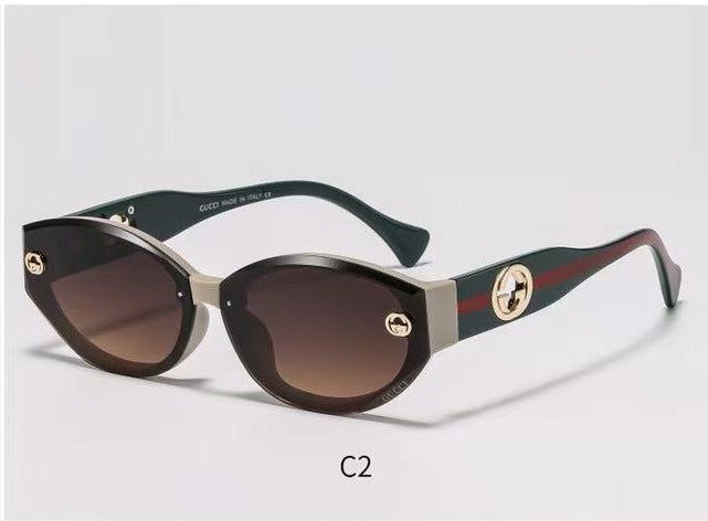 5-Color Stylish Hollow-Out Decorated Temple Sunglasses - 3504