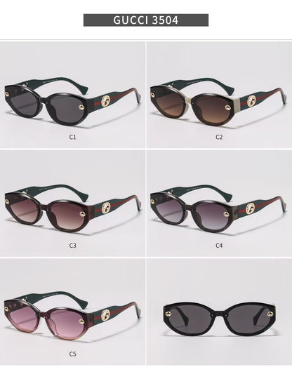 5-Color Stylish Hollow-Out Decorated Temple Sunglasses - 3504