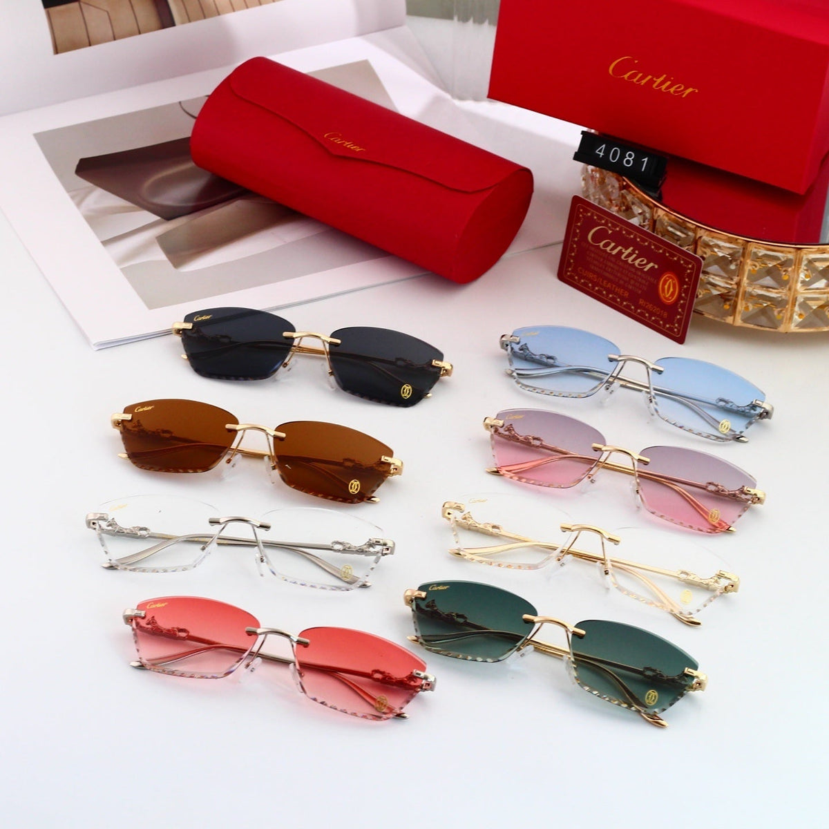8-Color Fashion Diamond-Cut Sunglasses—4081