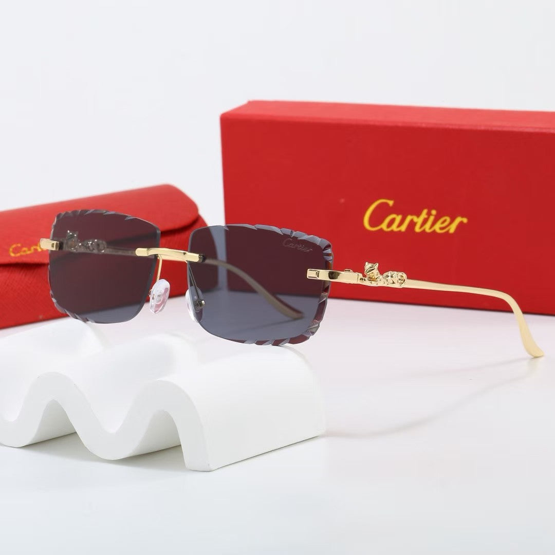 5-Color Stylish Leopard-Themed Diamond-Cut Sunglasses — 1509