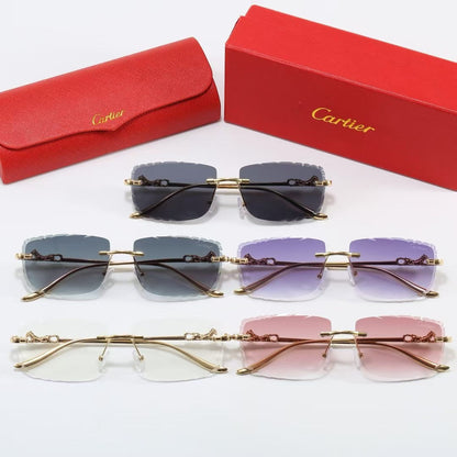 5-Color Stylish Leopard-Themed Diamond-Cut Sunglasses — 1509