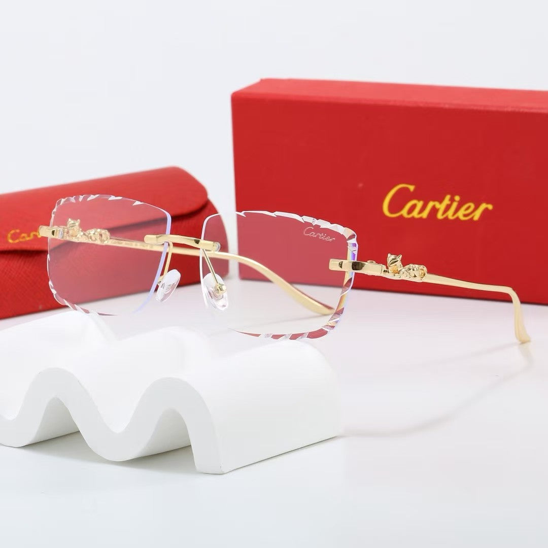 5-Color Stylish Leopard-Themed Diamond-Cut Sunglasses — 1509