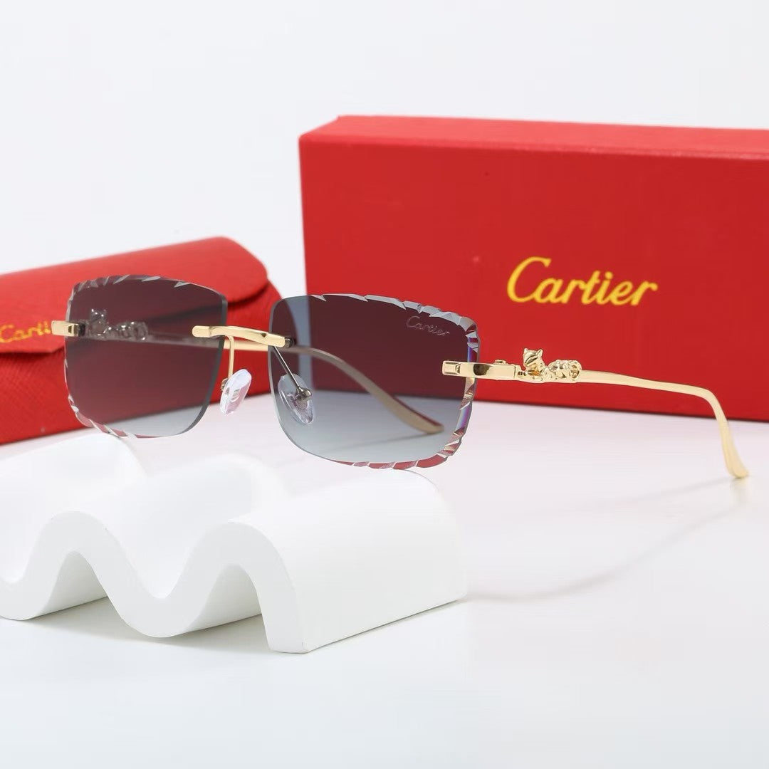 5-Color Stylish Leopard-Themed Diamond-Cut Sunglasses — 1509