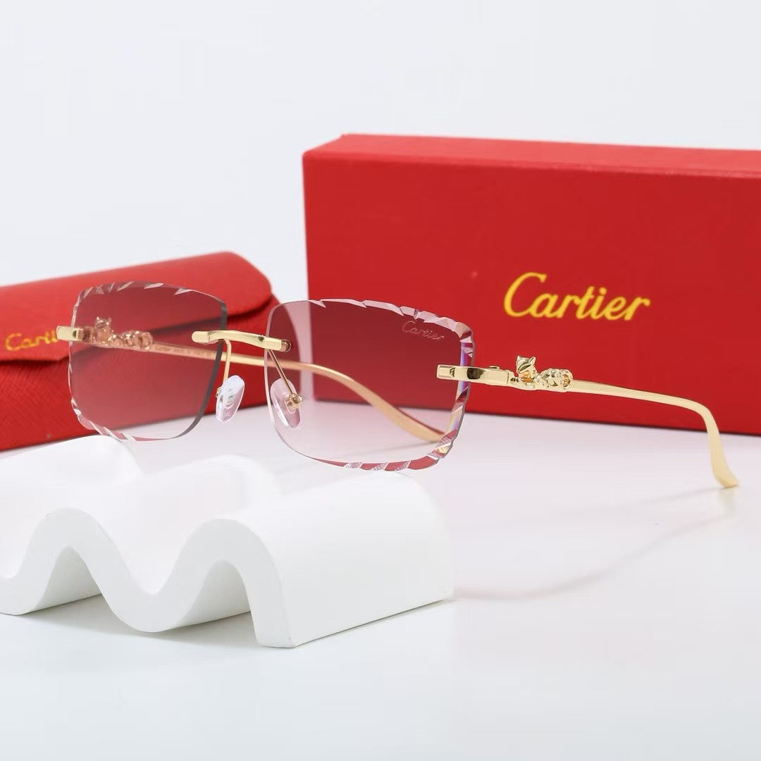 5-Color Stylish Leopard-Themed Diamond-Cut Sunglasses — 1509