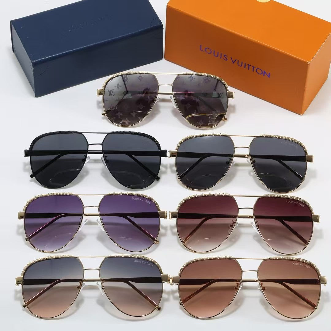 7-Color Stylish Round Printed Sunglasses—1545