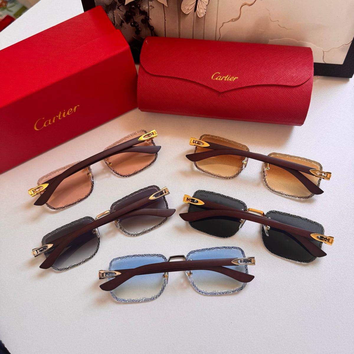 Cartier Rectangular 5-Color Premium Sunglasses ZS0007
