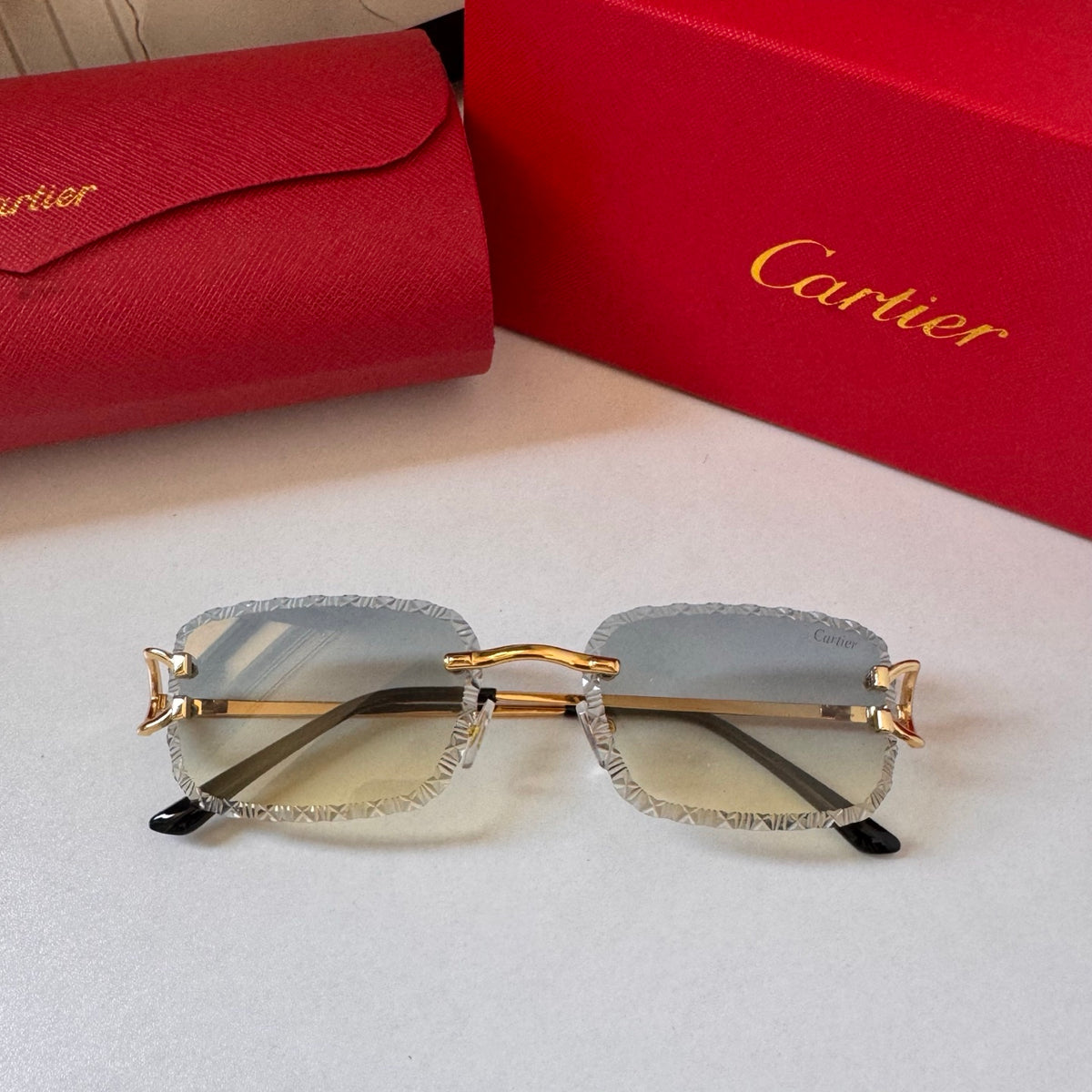 Cartier 6-Color Rectangular Serrated Designer Sunglasses ZS0006