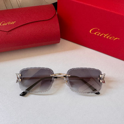 Cartier 6-Color Rectangular Serrated Designer Sunglasses ZS0006