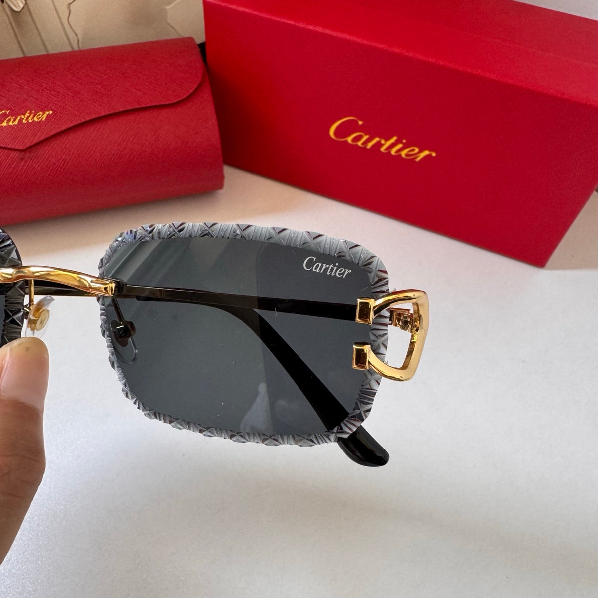Cartier 6-Color Rectangular Serrated Designer Sunglasses ZS0006