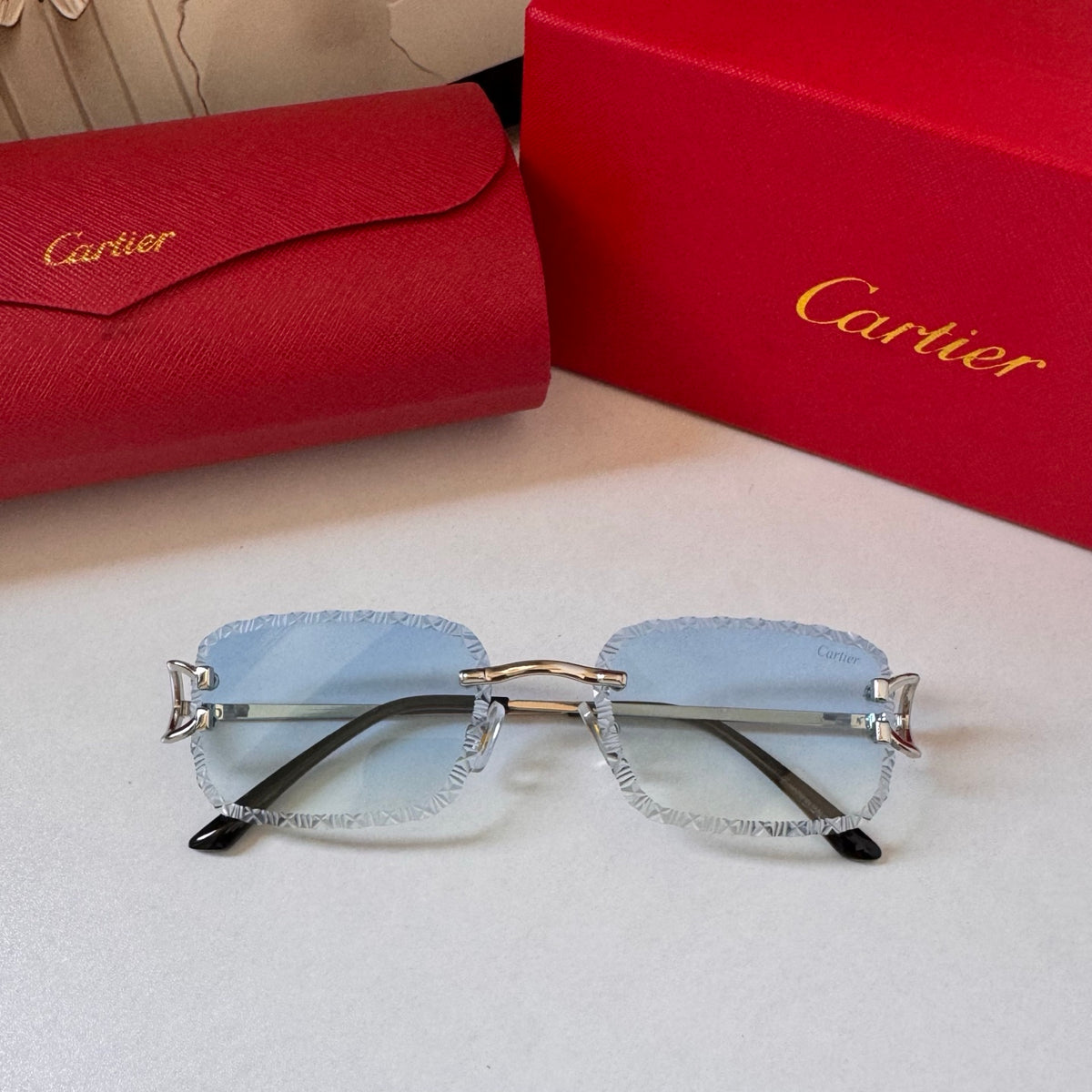 Cartier 6-Color Rectangular Serrated Designer Sunglasses ZS0006