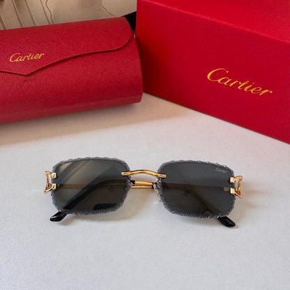 Cartier 6-Color Rectangular Serrated Designer Sunglasses ZS0006