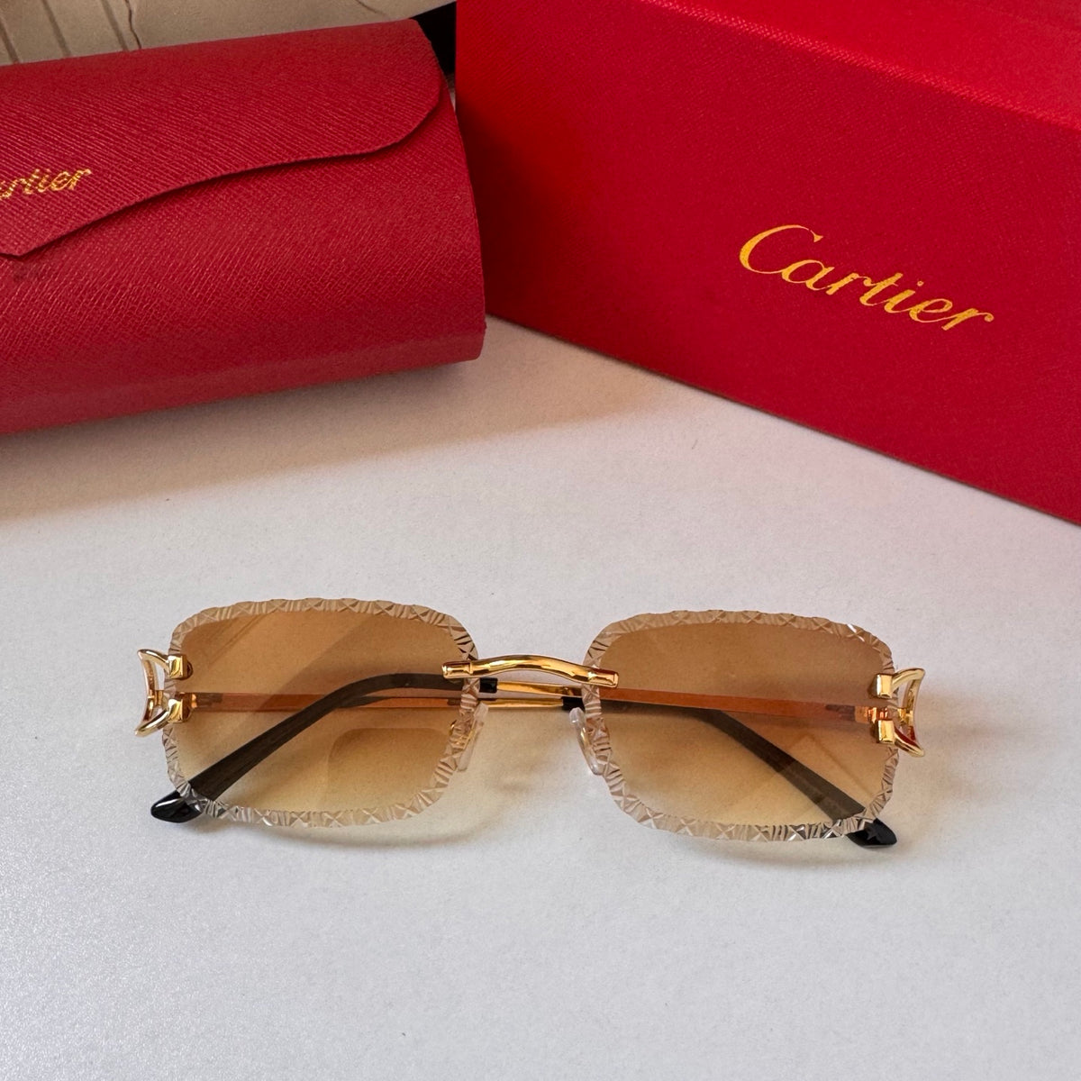 Cartier 6-Color Rectangular Serrated Designer Sunglasses ZS0006