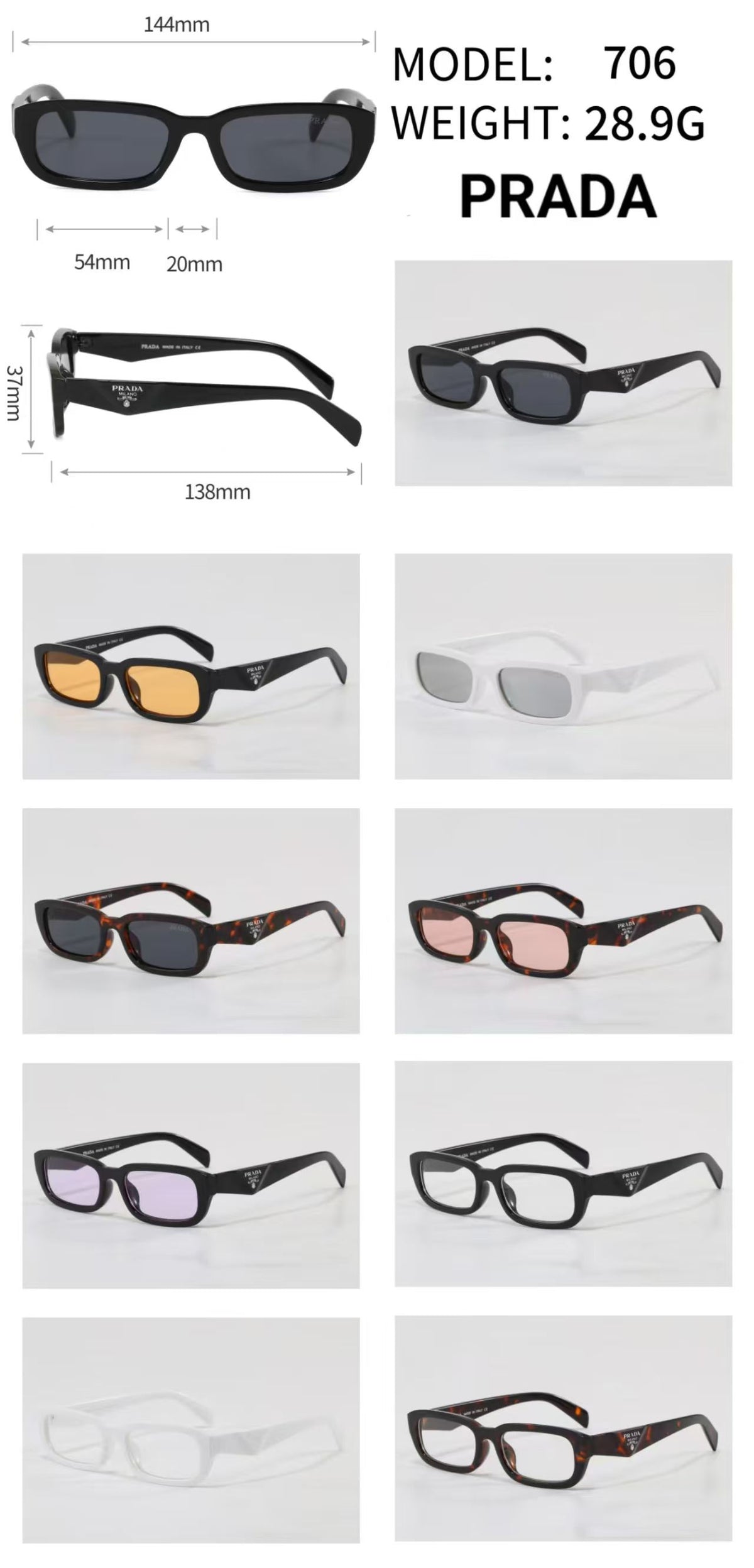 Prada Premium Sunglasses in 7 Colors 706