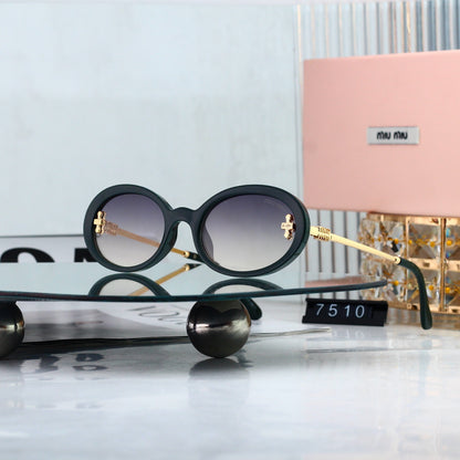 Miu Miu refined oval sunglasses, available in six colorways. 7510