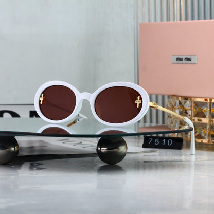 Miu Miu refined oval sunglasses, available in six colorways. 7510