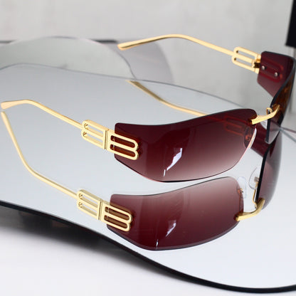 Six-color elongated oval exquisite sunglasses with exquisite frames 35116