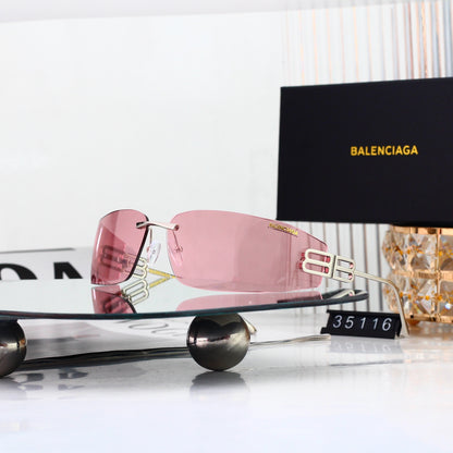 Six-color elongated oval exquisite sunglasses with exquisite frames 35116