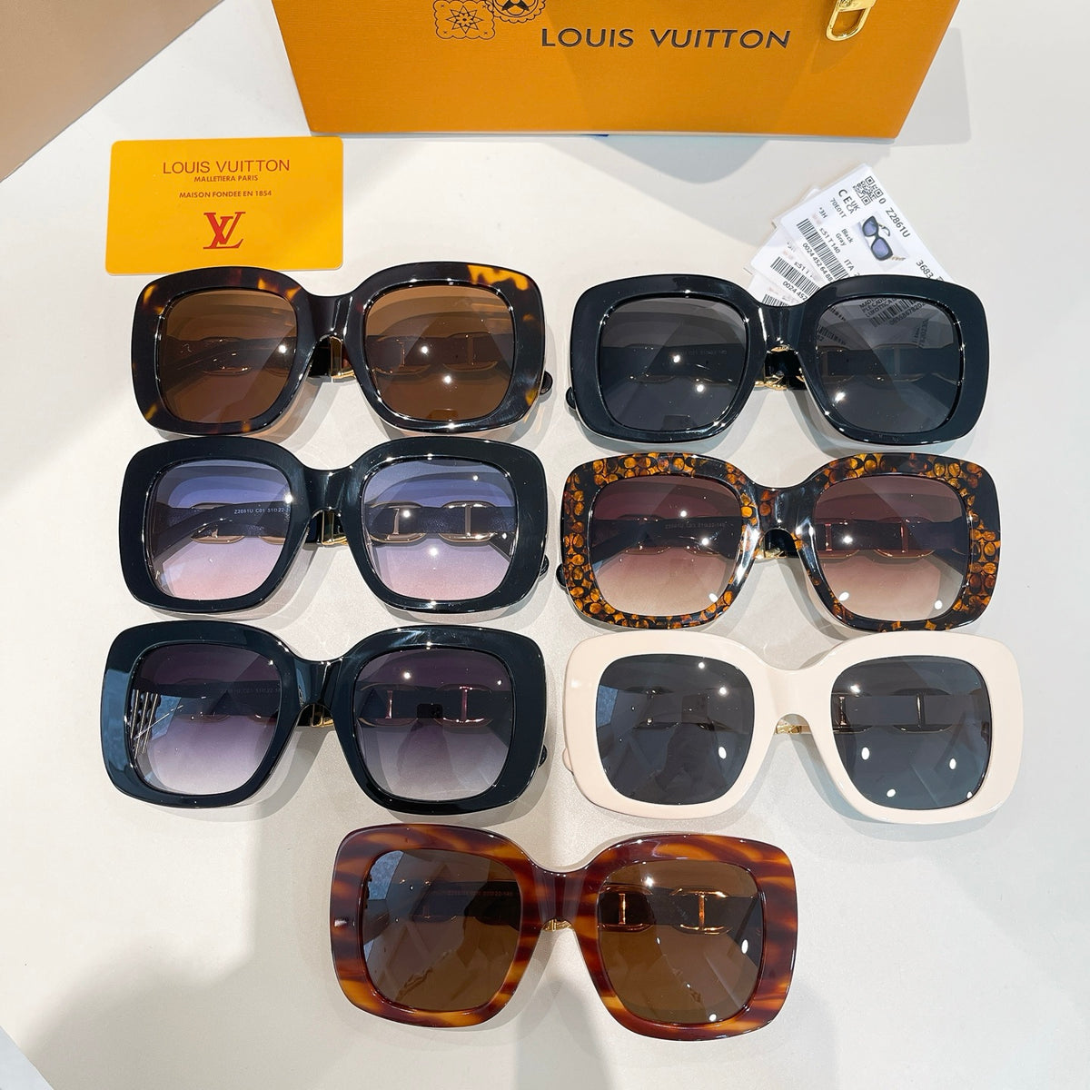 High-quality 7-color stylish square sunglasses