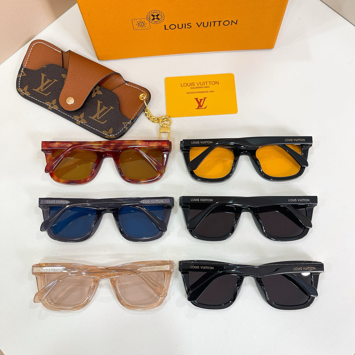 High-quality 6-color stylish square sunglasses