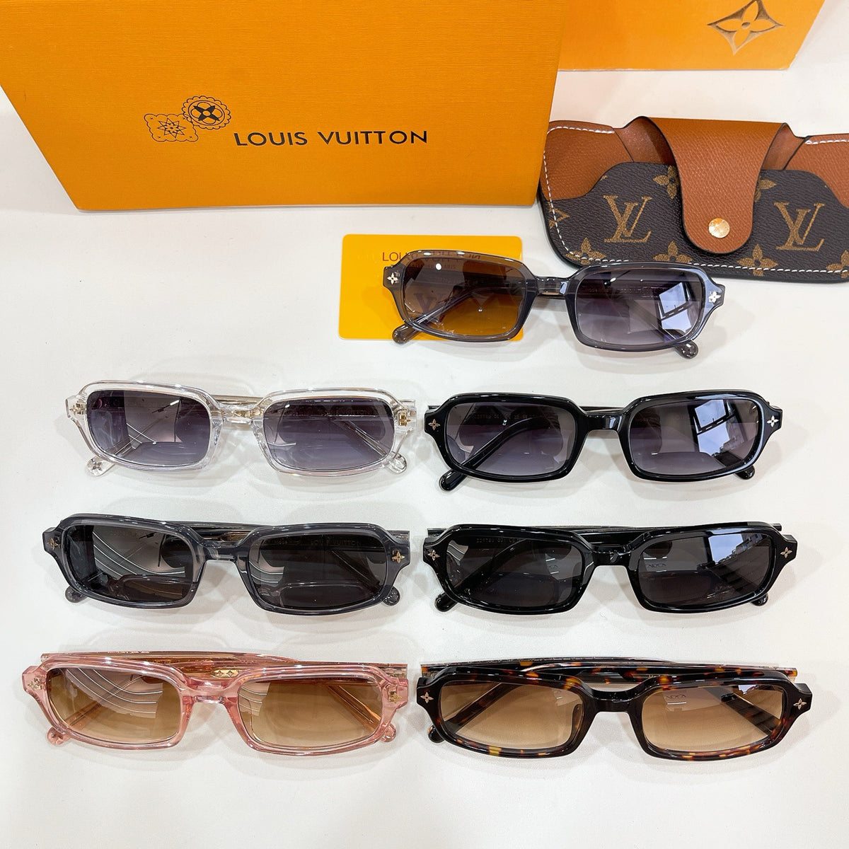 High-quality 7-color stylish square sunglasses