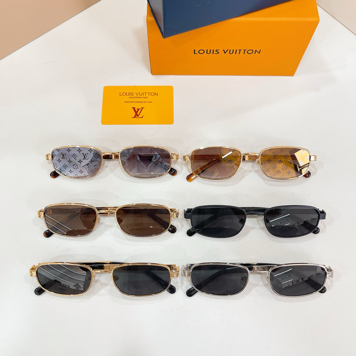 High-quality 6-color stylish square sunglasses