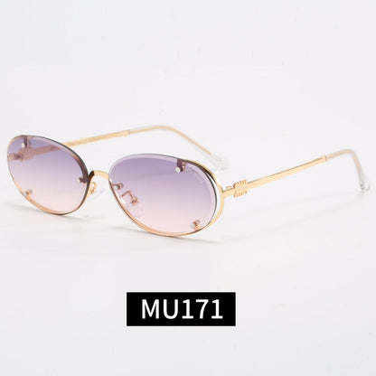 6-Color Stylish Oval Frameless Sunglasses—MU171