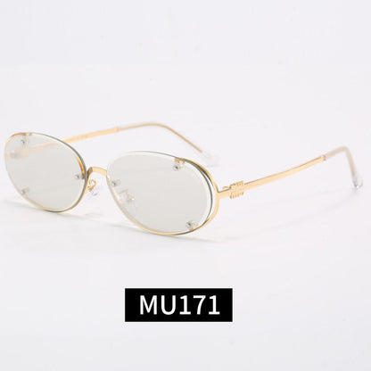 6-Color Stylish Oval Frameless Sunglasses—MU171