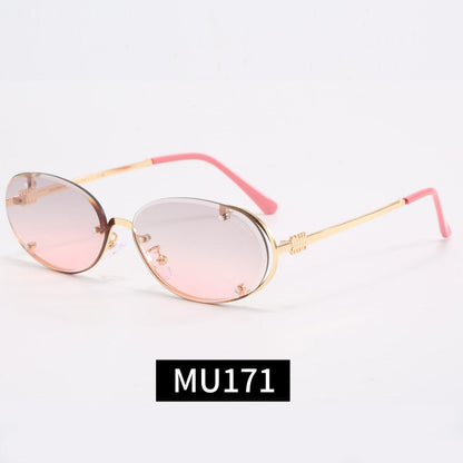 6-Color Stylish Oval Frameless Sunglasses—MU171