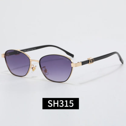 7-Color Stylish Oval Metal Frame Sunglasses—SH315