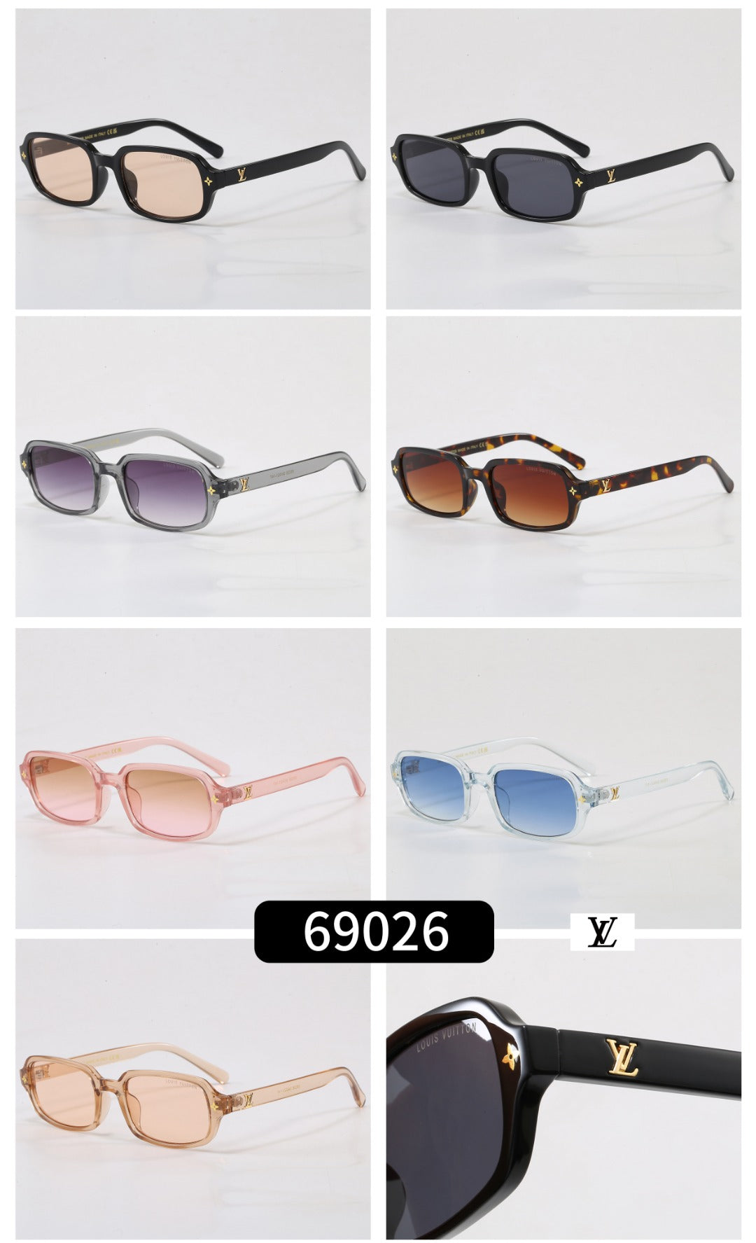 7-color square versatile boutique sunglasses 69026