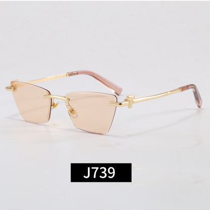 8-color rectangular exquisite sunglasses J739