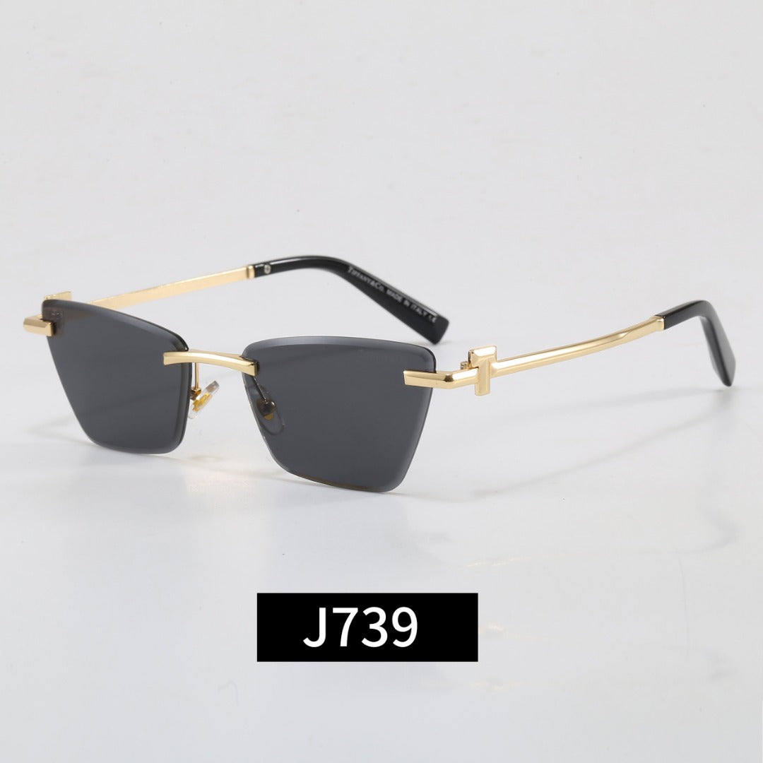 8-color rectangular exquisite sunglasses J739