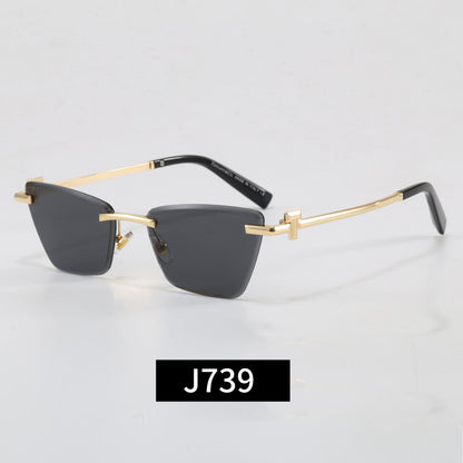 8-color rectangular exquisite sunglasses J739