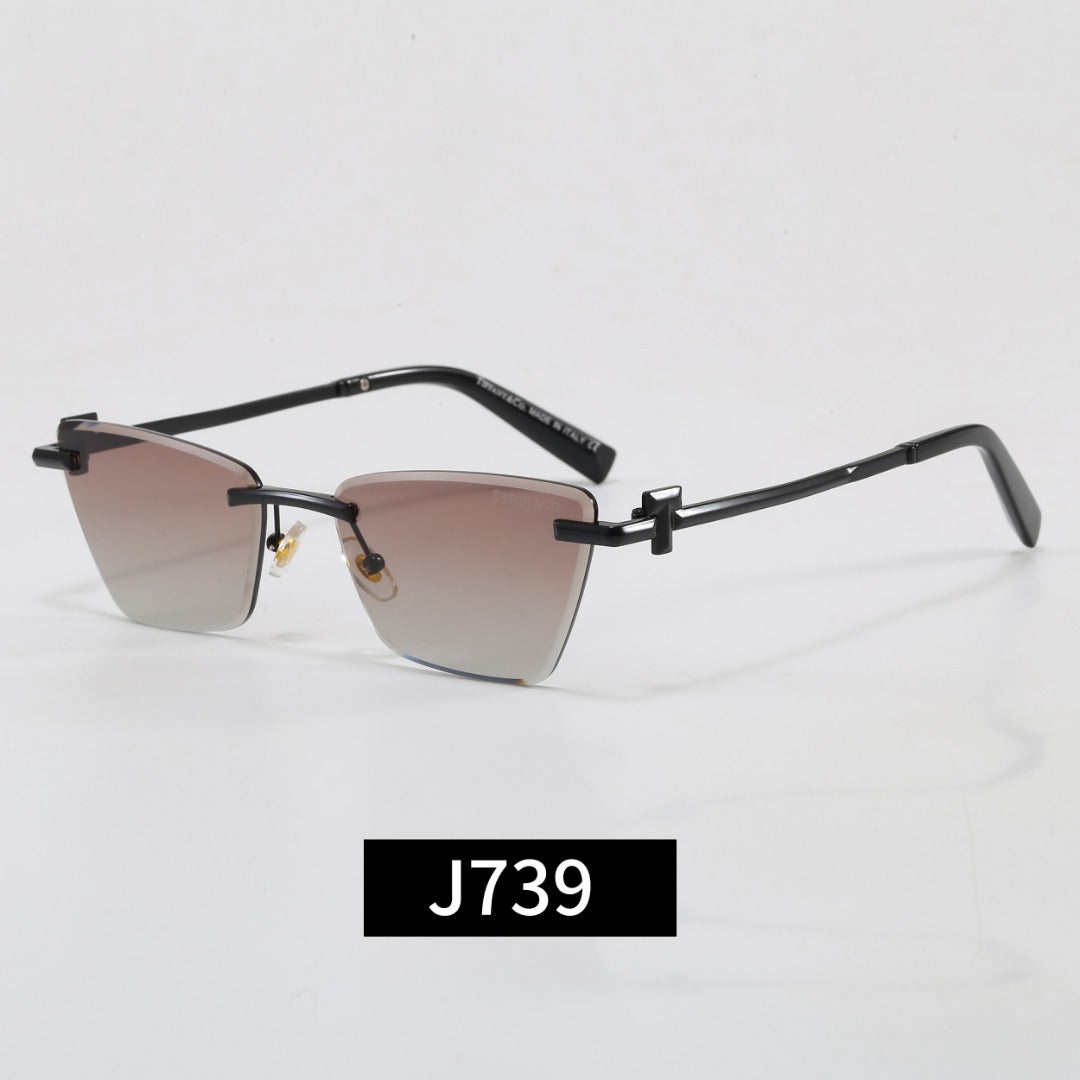 8-color rectangular exquisite sunglasses J739