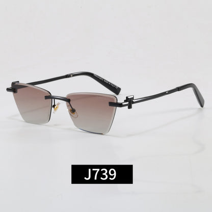 8-color rectangular exquisite sunglasses J739