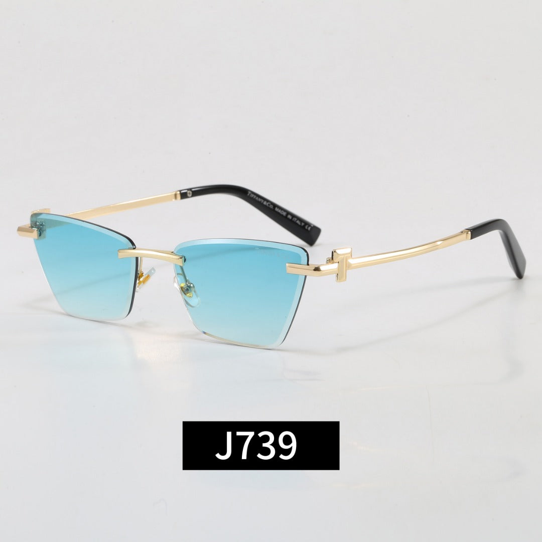 8-color rectangular exquisite sunglasses J739