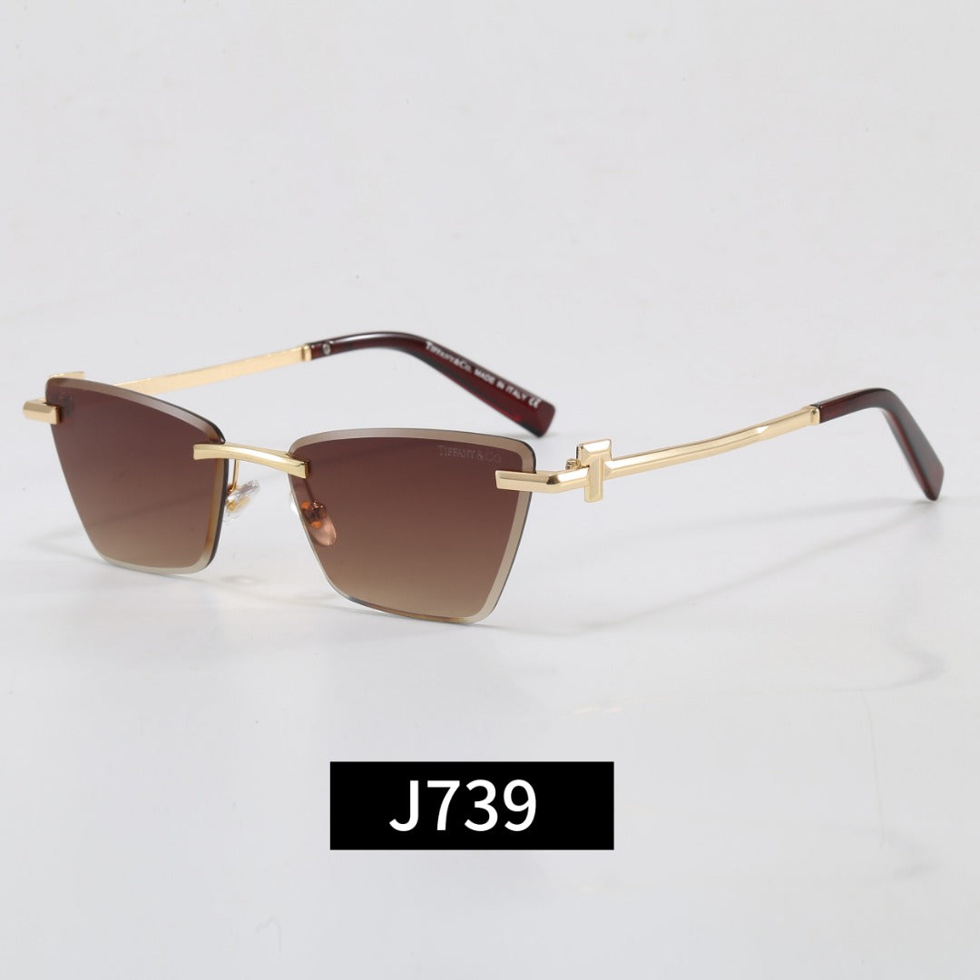 8-color rectangular exquisite sunglasses J739
