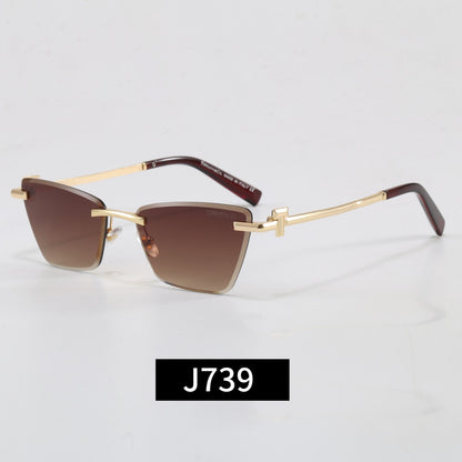 8-color rectangular exquisite sunglasses J739