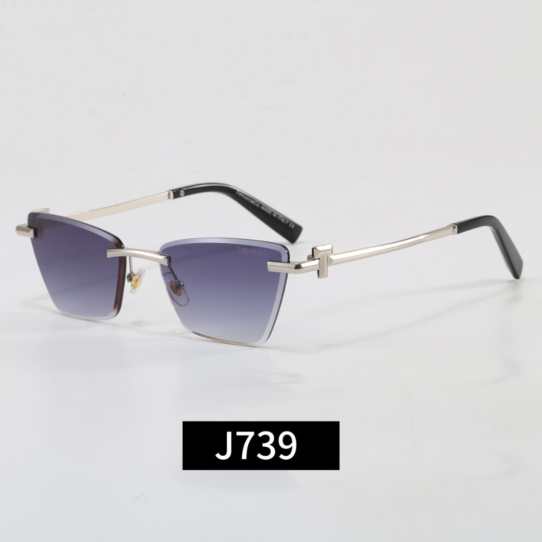 8-color rectangular exquisite sunglasses J739