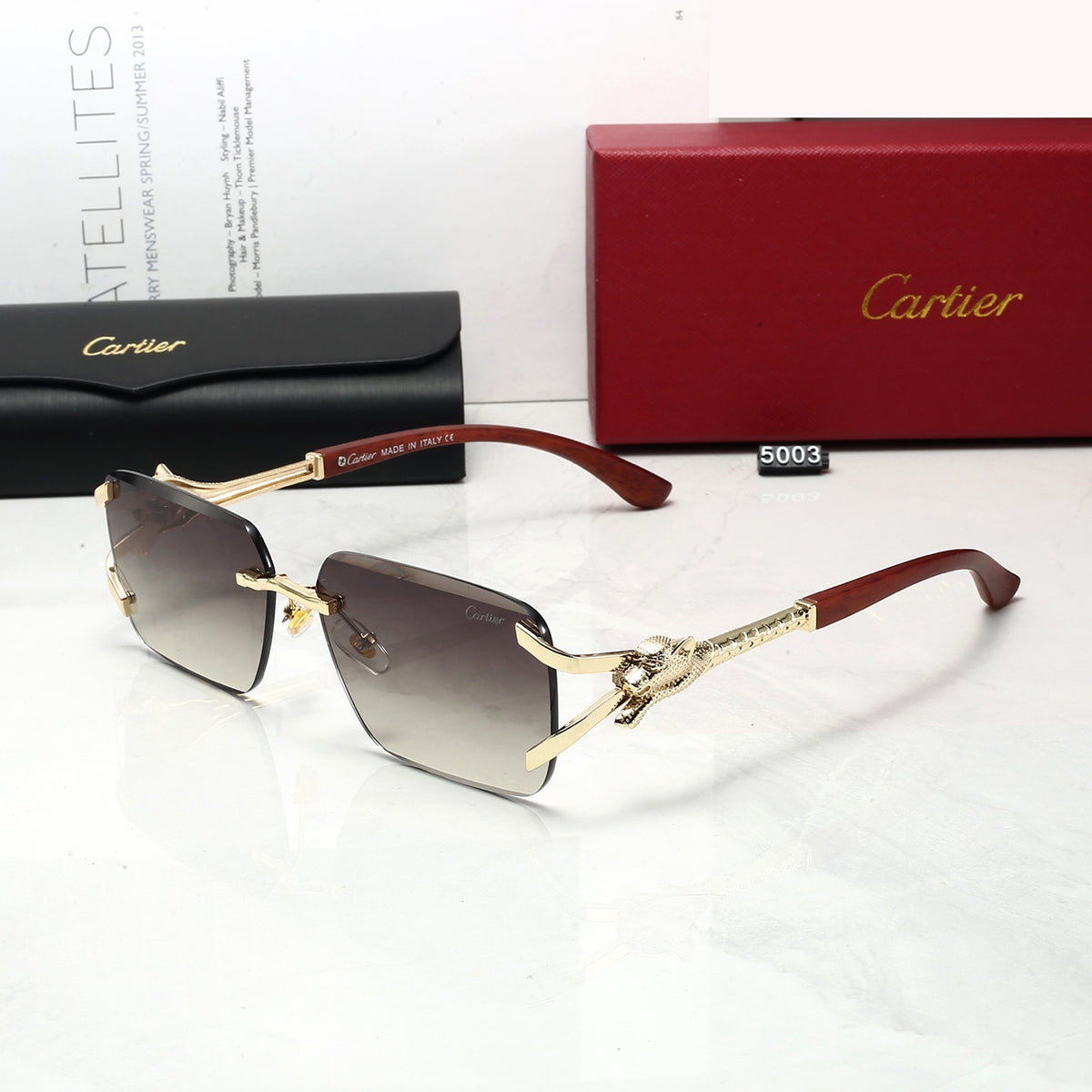 5 Colors Cool Fashion Diamond-cut Framed Sunglasses 5003