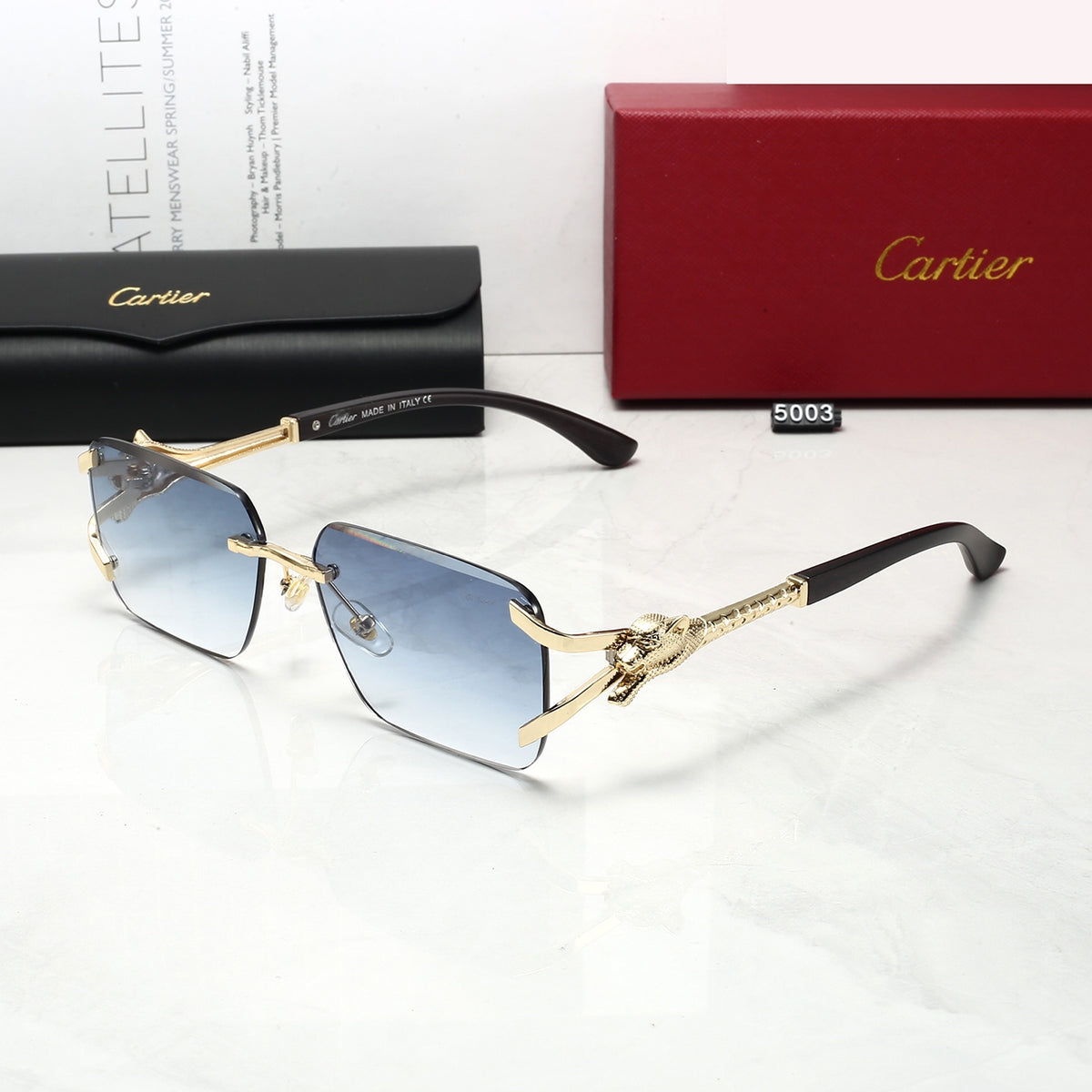 5 Colors Cool Fashion Diamond-cut Framed Sunglasses 5003