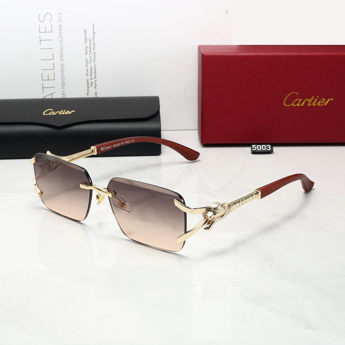 5 Colors Cool Fashion Diamond-cut Framed Sunglasses 5003