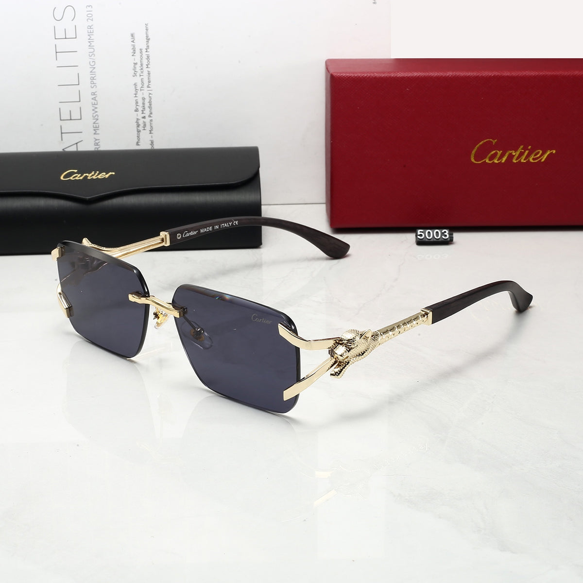 5 Colors Cool Fashion Diamond-cut Framed Sunglasses 5003