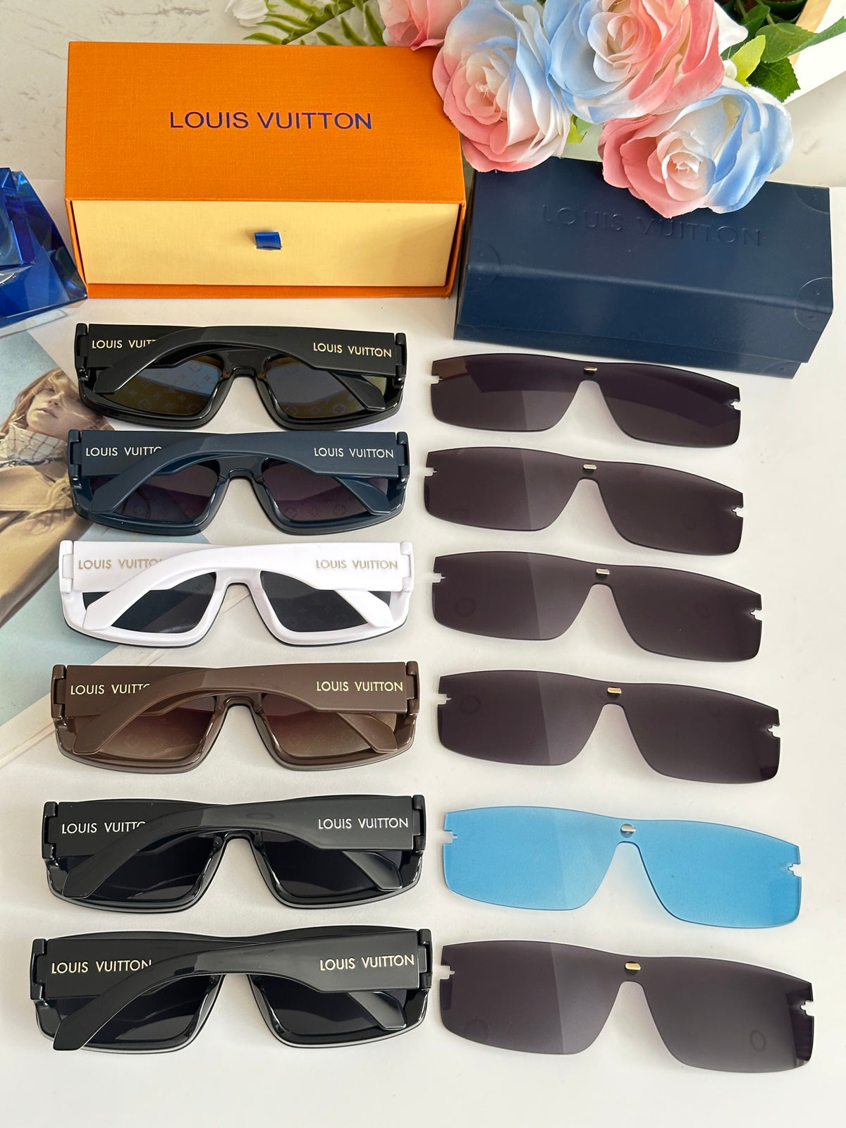High-quality 6-color stylish square sunglasses