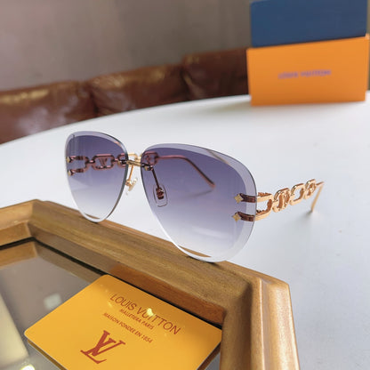 High-quality 7-color stylish round chain sunglasses