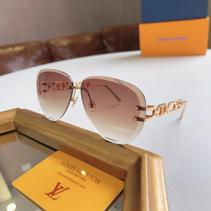 High-quality 7-color stylish round chain sunglasses