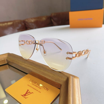 High-quality 7-color stylish round chain sunglasses